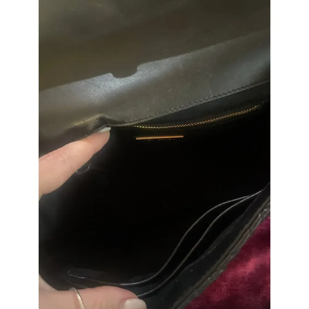 TORY BURCH Fleming Convertible Bag Purse Black PRE-OWNED with Wear